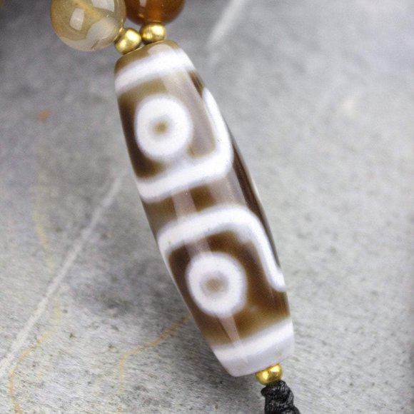 Smoky Agate Dzi Bead 108 Mala Necklace - Picture 2 of 3